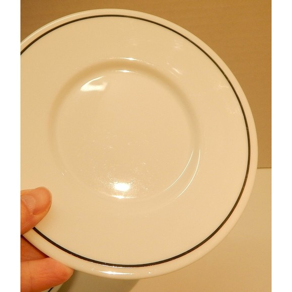 Sasaki Elements by R.W. Kitchen Saucers 6 1/4" with Black Rim Lot of 3 - Picture 3 of 6